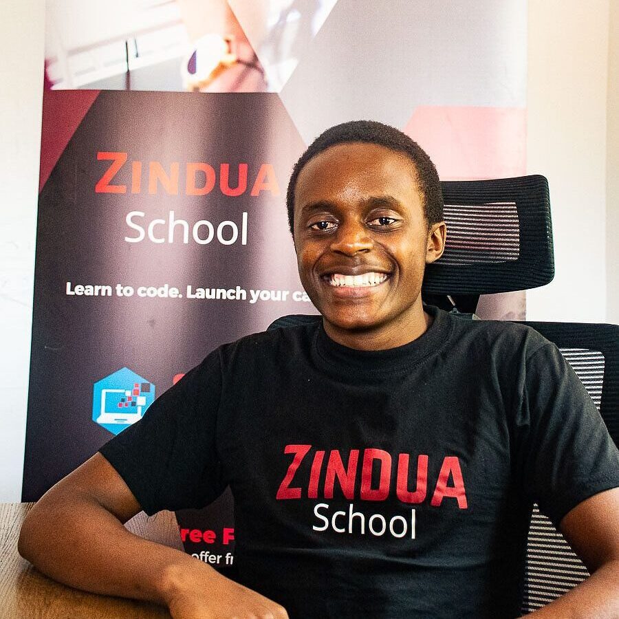 Bonaventure Ogeto, technical mentor for the coding for high school graduates class at Zindua School